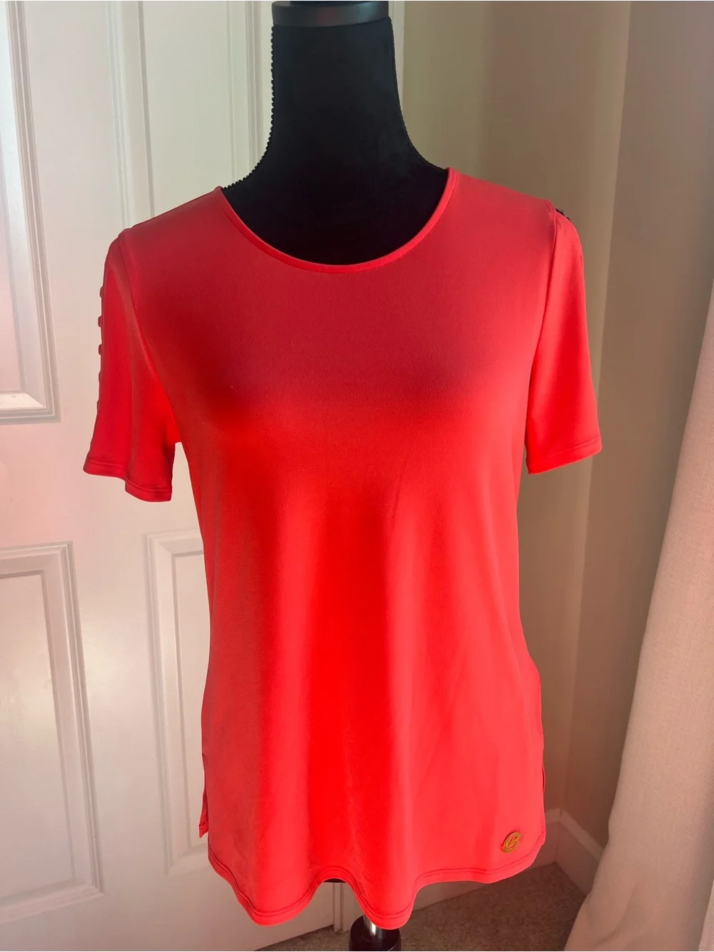 Michael Kors Vibrant Coral Crew Neck Short Sleeve Tee